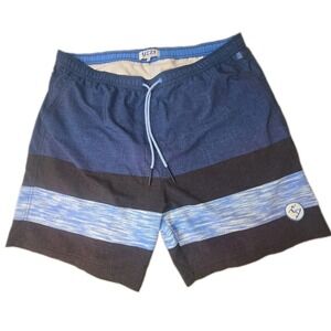 Uzzi Amphibious Gear Swim Trunks Mens XXL Blue Black Board Shorts Lined Mesh